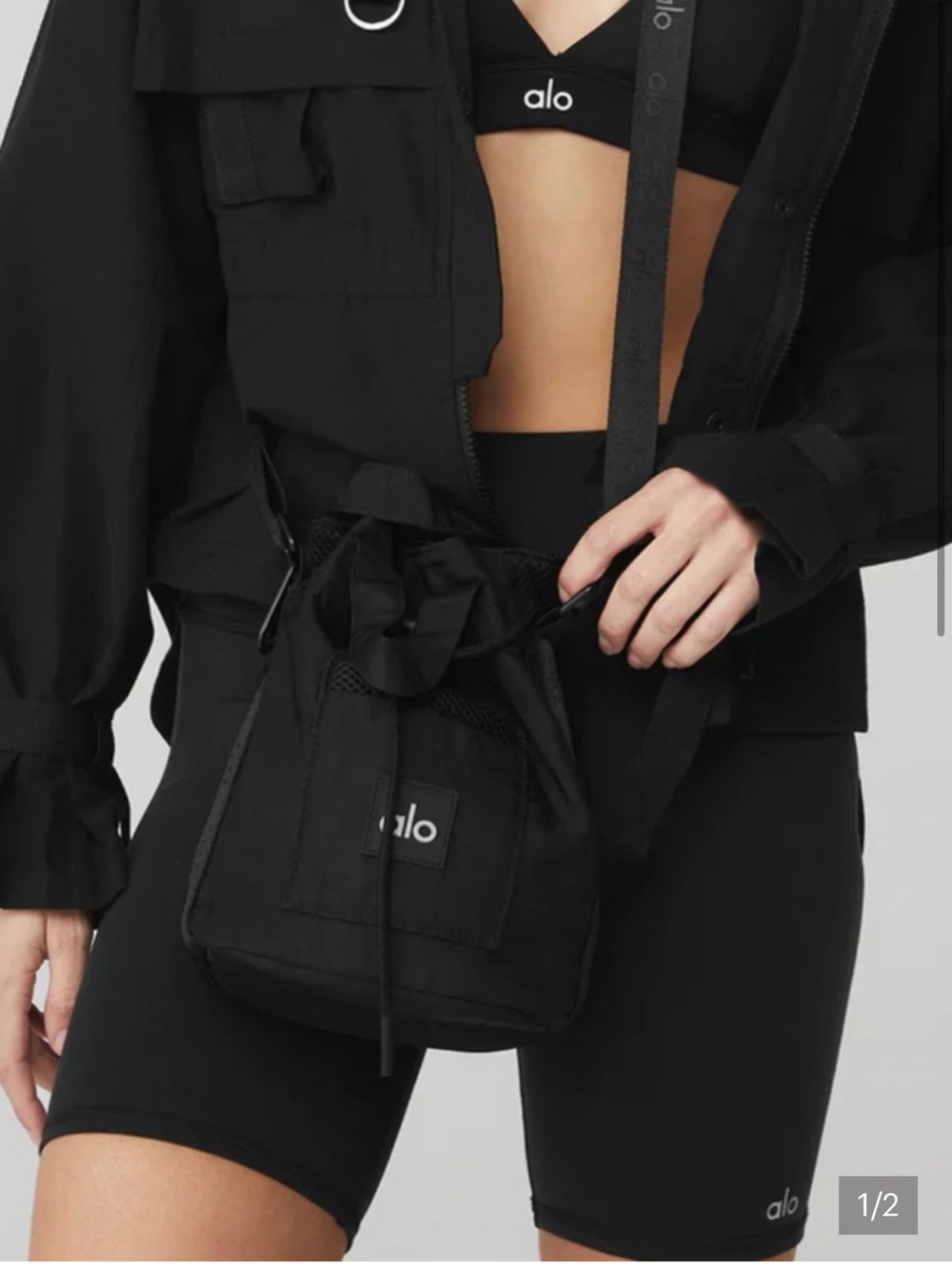 ALO Yoga Bucket Bag in Black - Picture 2 of 6